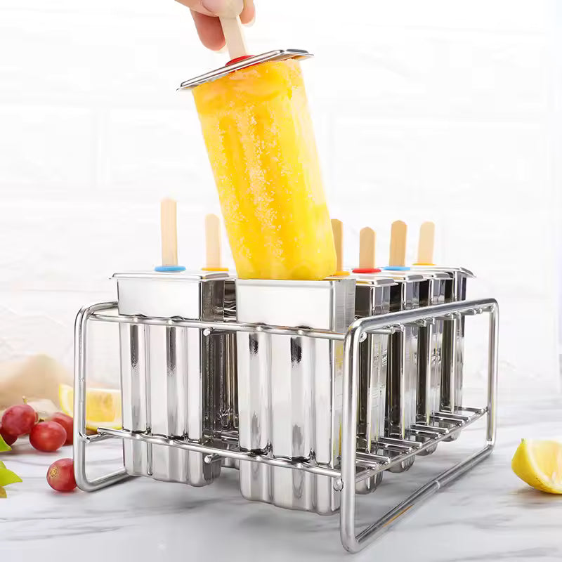 Reusable Popsicle Mold Set, Stainless Steel Ice Cream Maker.