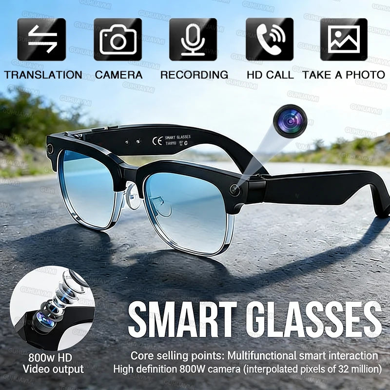 AI Smart Glasses with Camera & Bluetooth – Record Video, Take Photos & Hands-Free Calls