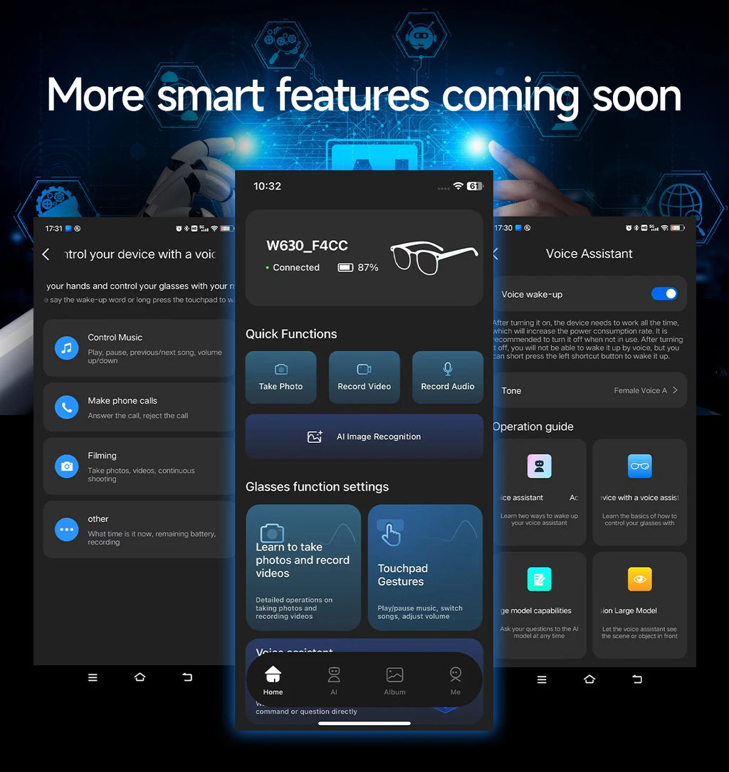 AI Smart Glasses with Camera & Bluetooth – Record Video, Take Photos & Hands-Free Calls