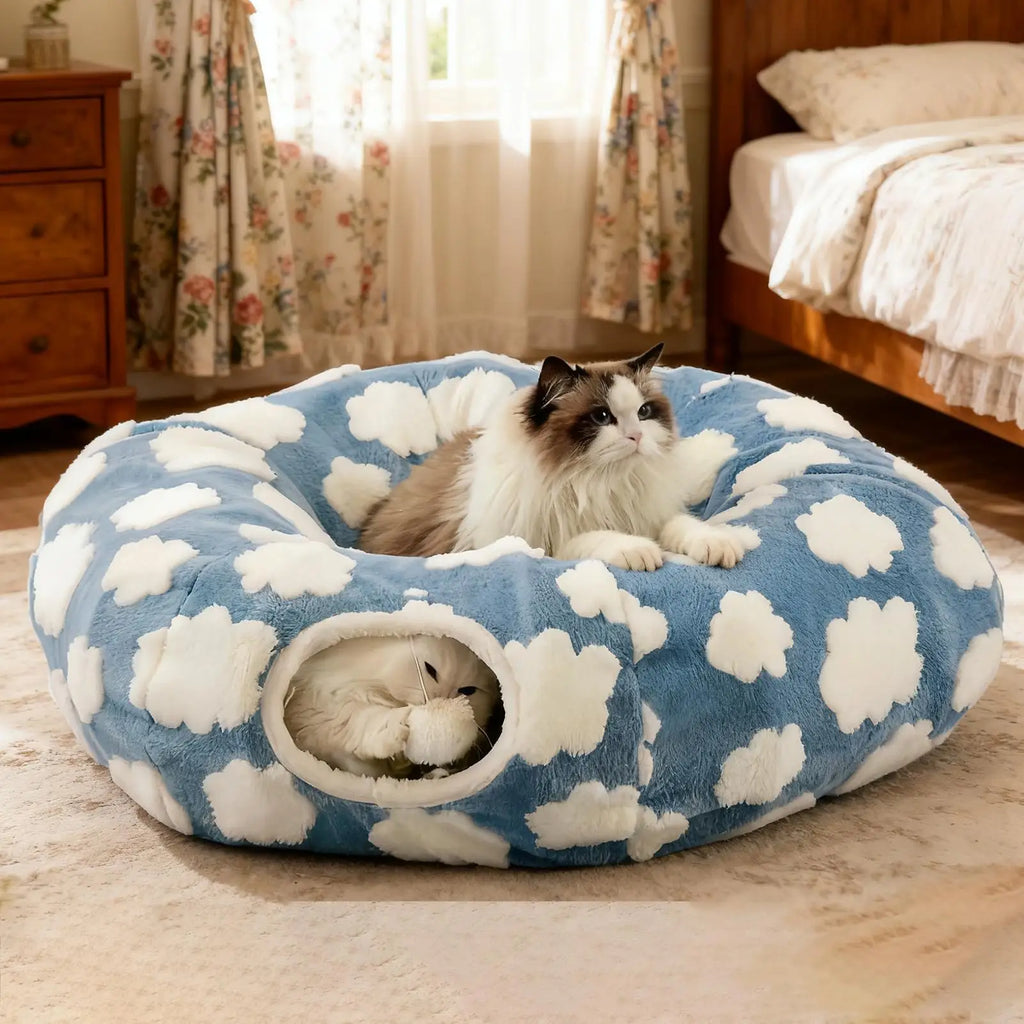 Cat Tunnel Bed Cozy Pet Cave.