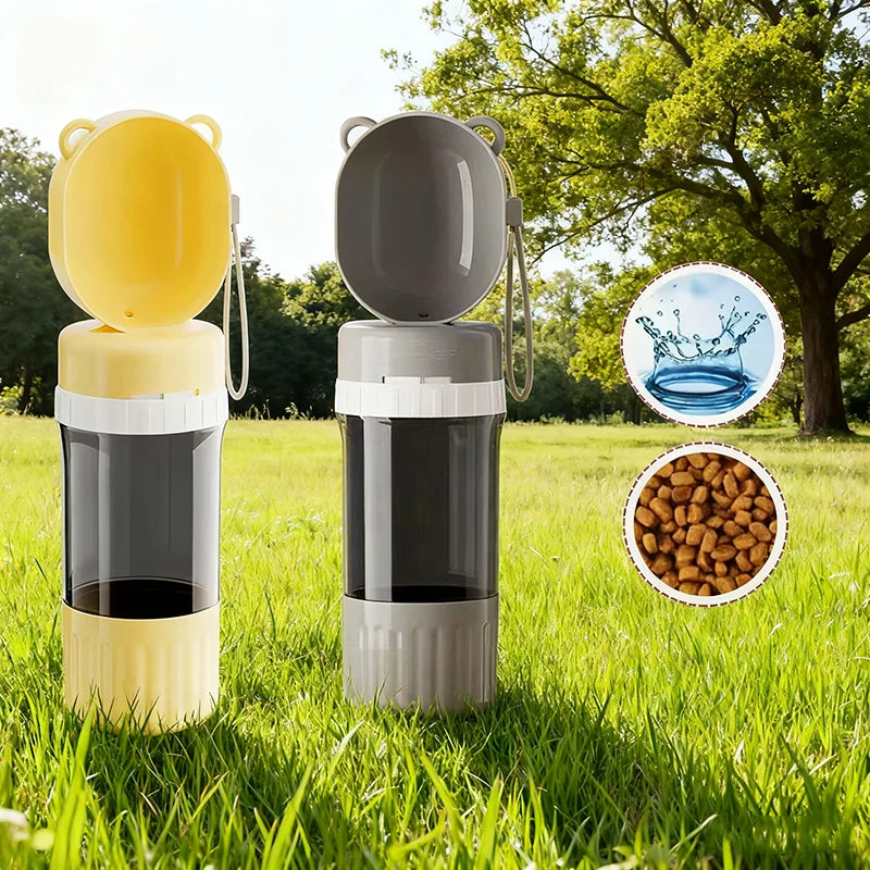 Dog Travel Water Bottle 2 in 1 Leakproof Portable Pet Bottle for Walking