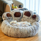 Fluffy Calming Pet Bed, Cozy Paw Dog and Cat Bed