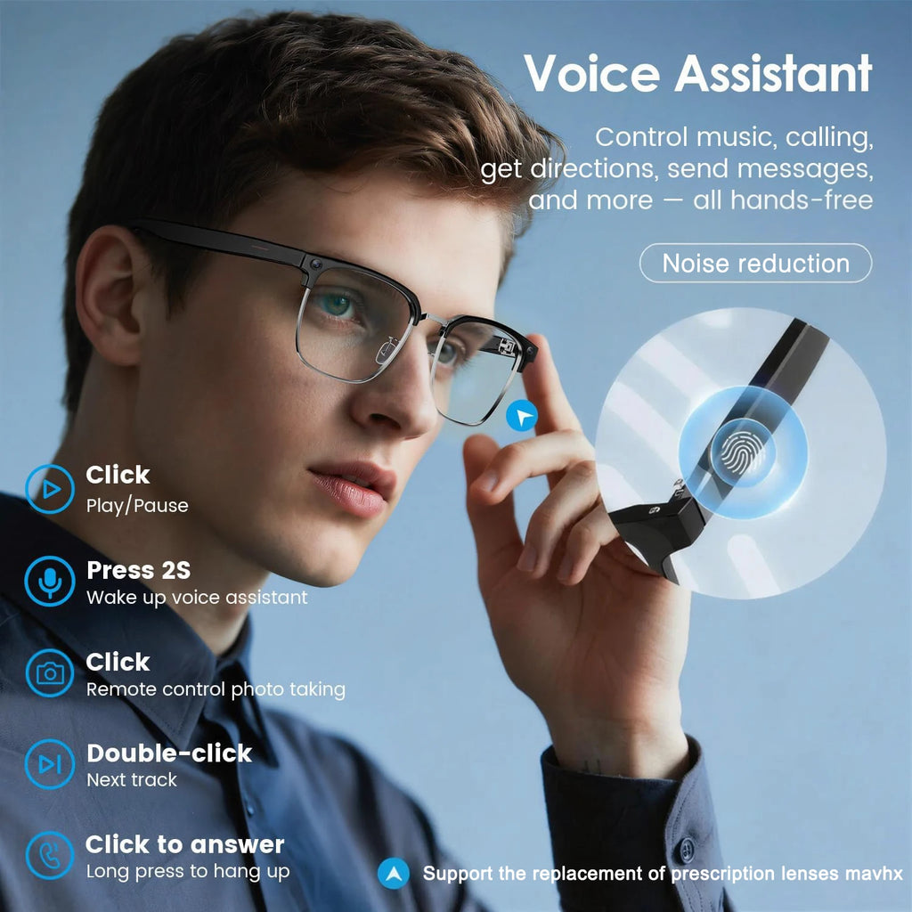AI Smart Glasses with Camera & Bluetooth – Record Video, Take Photos & Hands-Free Calls