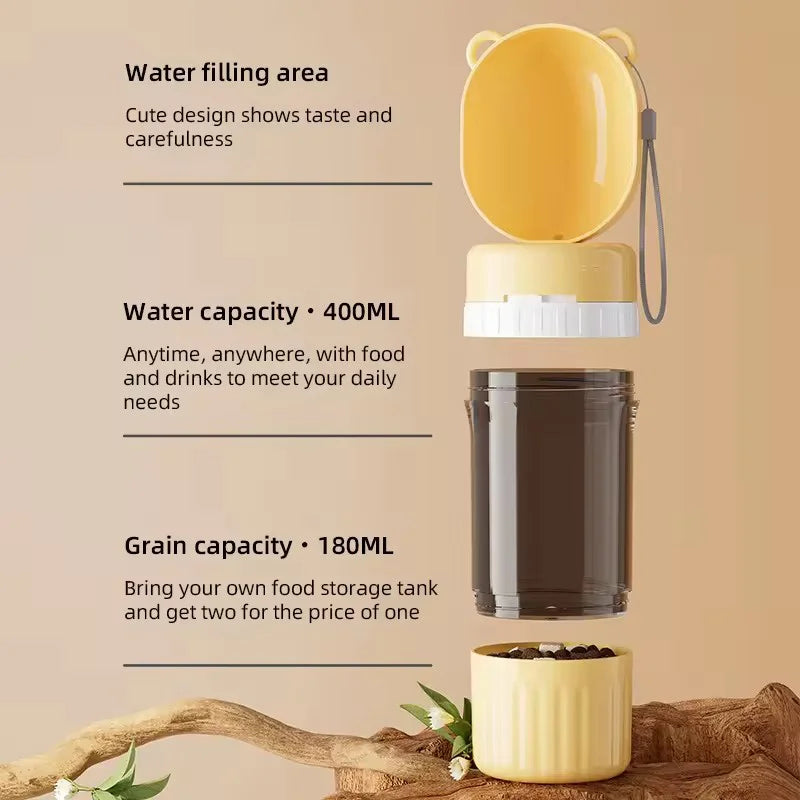 Dog Travel Water Bottle 2 in 1 Leakproof Portable Pet Bottle for Walking
