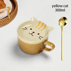 Cute Animal Mug with Lid and Spoon, Coffee Cup Gift