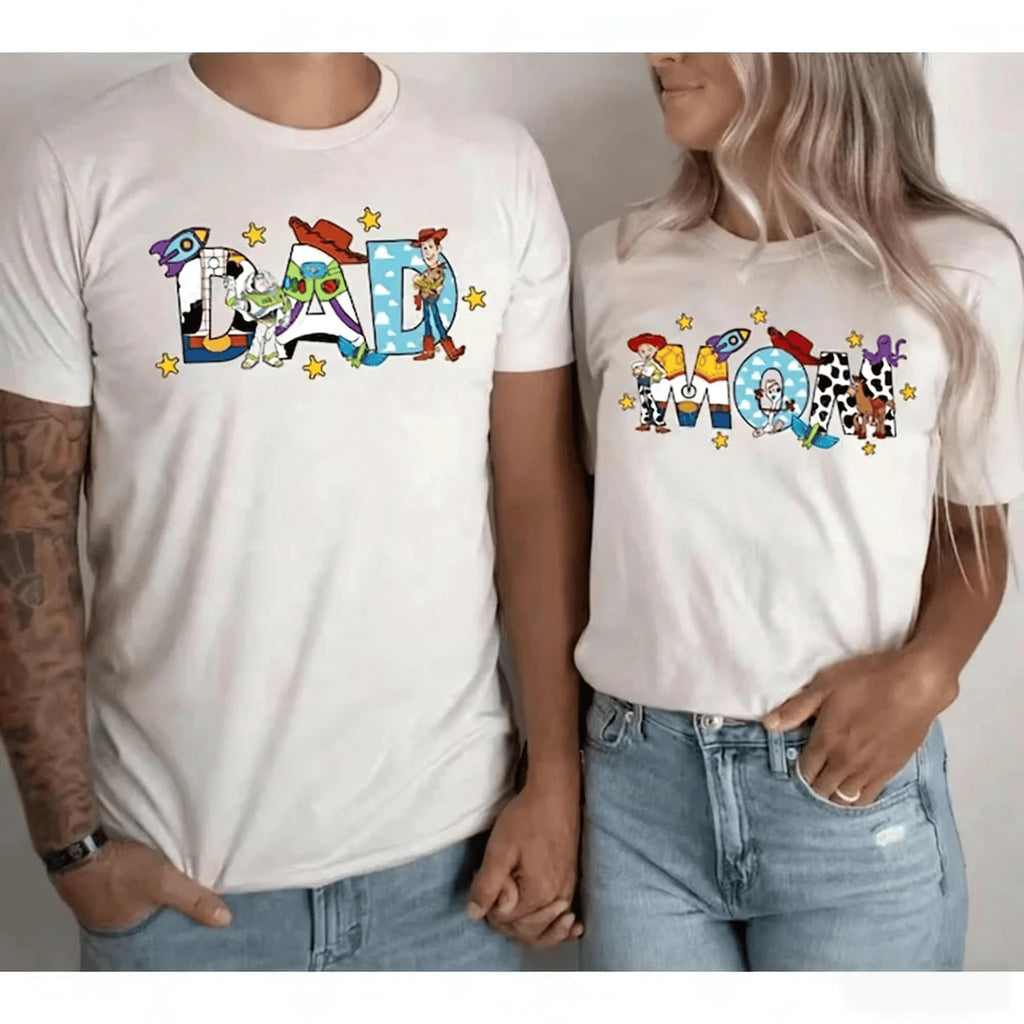 Mom Dad Matching T Shirts, Cute Couple Family Outfit.