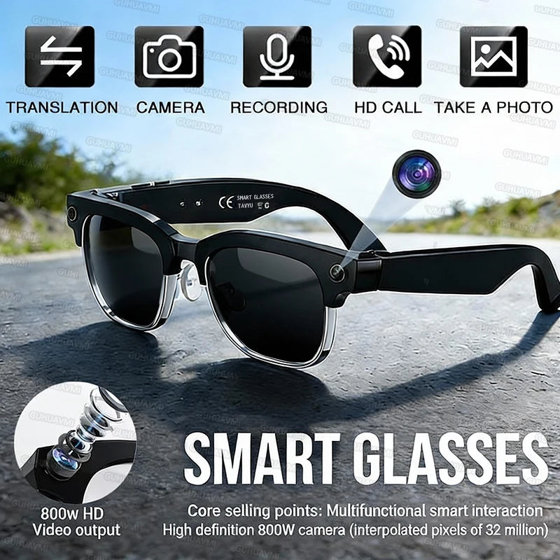 AI Smart Glasses with Camera & Bluetooth – Record Video, Take Photos & Hands-Free Calls