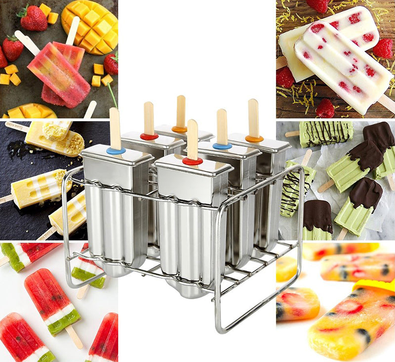 Reusable Popsicle Mold Set, Stainless Steel Ice Cream Maker.