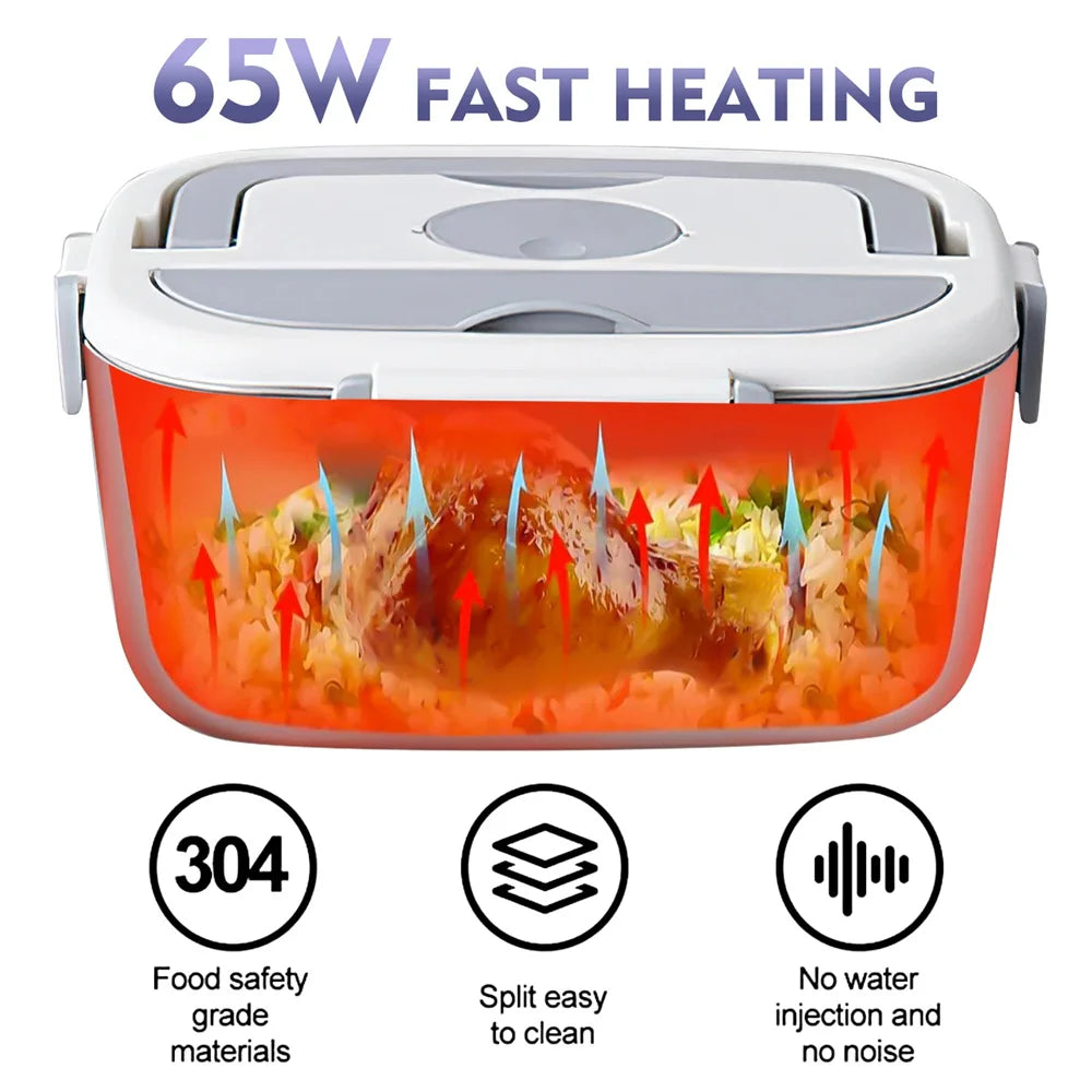 Electric Heated Lunch Box, Portable Food Warmer for Car and Home.