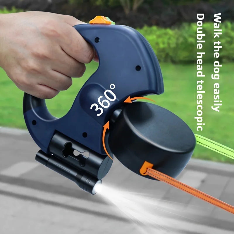 Retractable Dog Leash with Poop Bag Holder, Tangle Free.