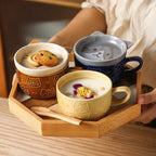 Cute Animal Mug with Lid and Spoon, Coffee Cup Gift