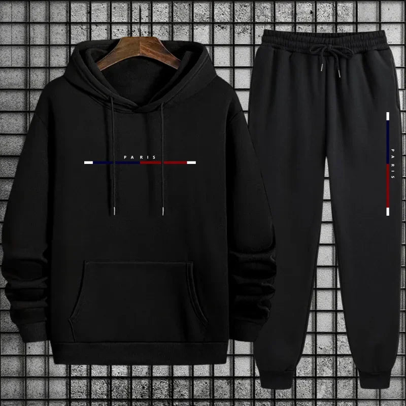 Men’s Hoodie Tracksuit Set, Casual Sweatshirt & Joggers.