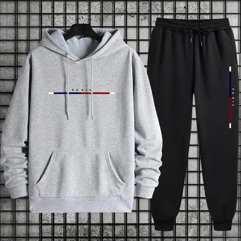 Men’s Hoodie Tracksuit Set, Casual Sweatshirt & Joggers.