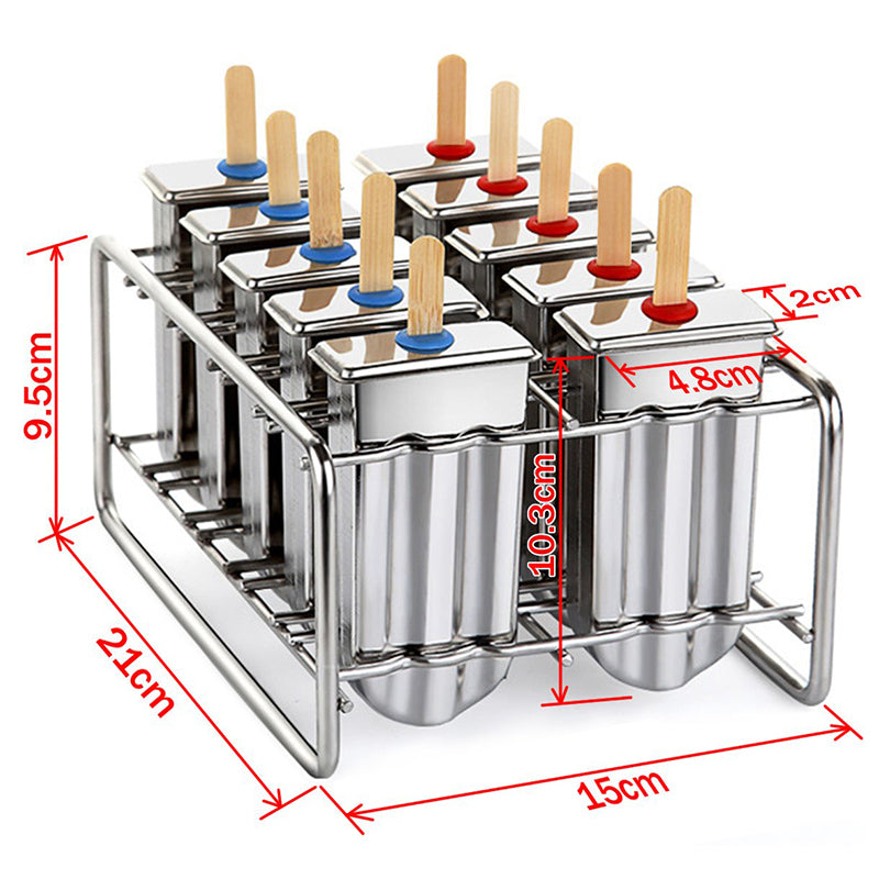 Reusable Popsicle Mold Set, Stainless Steel Ice Cream Maker.