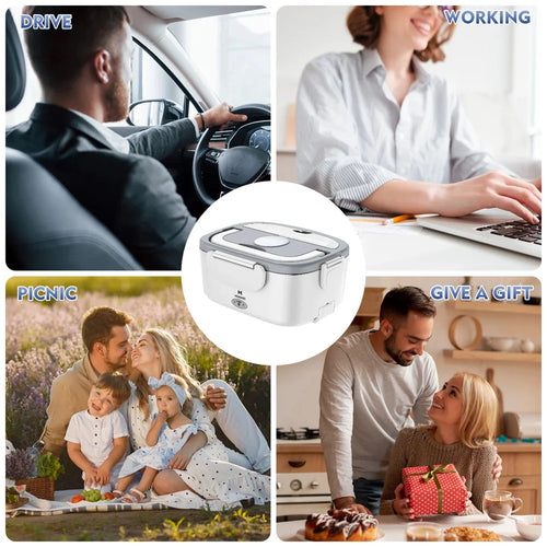 Electric Heated Lunch Box, Portable Food Warmer for Car and Home.