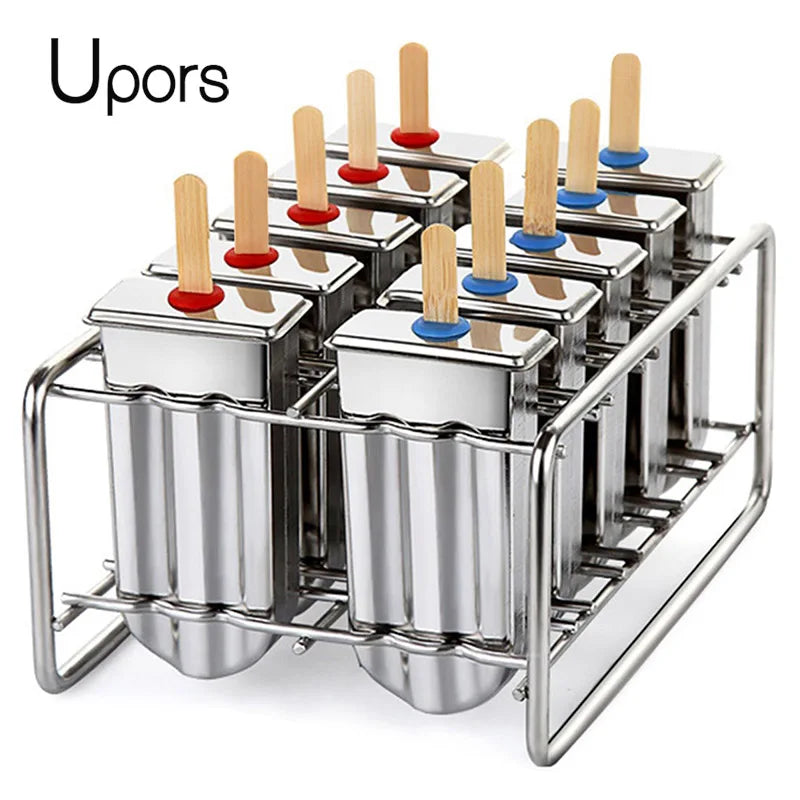 Reusable Popsicle Mold Set, Stainless Steel Ice Cream Maker.