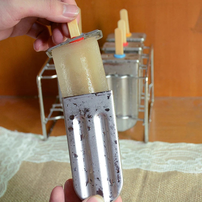 Reusable Popsicle Mold Set, Stainless Steel Ice Cream Maker.