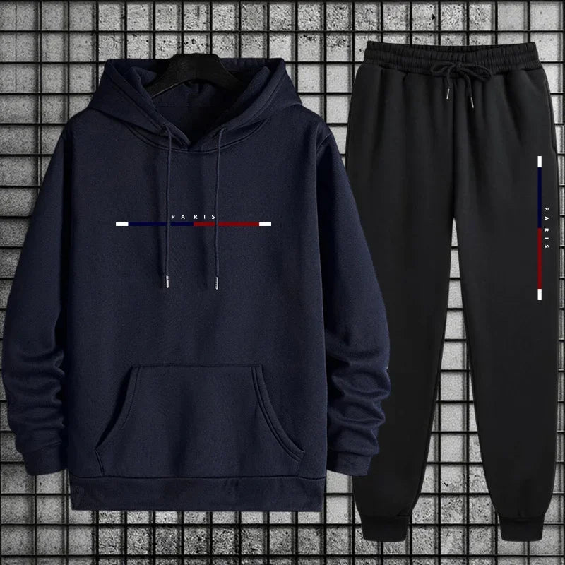 Men’s Hoodie Tracksuit Set, Casual Sweatshirt & Joggers.
