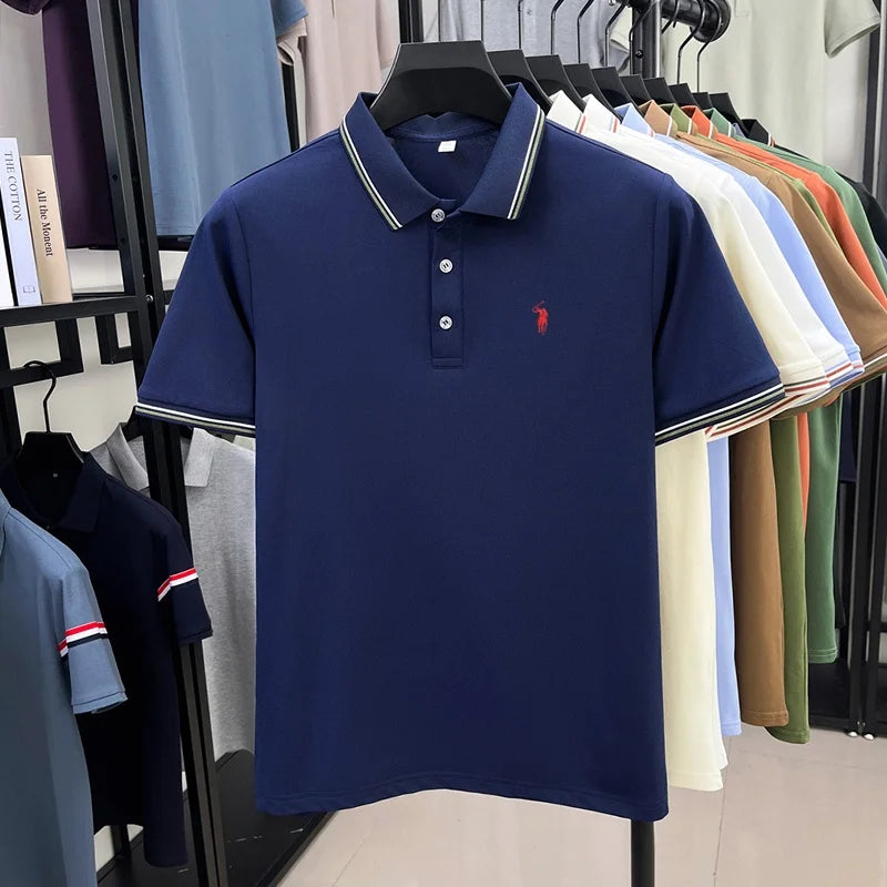 Men’s Classic Polo Shirt, Casual Slim Fit Cotton Tee.