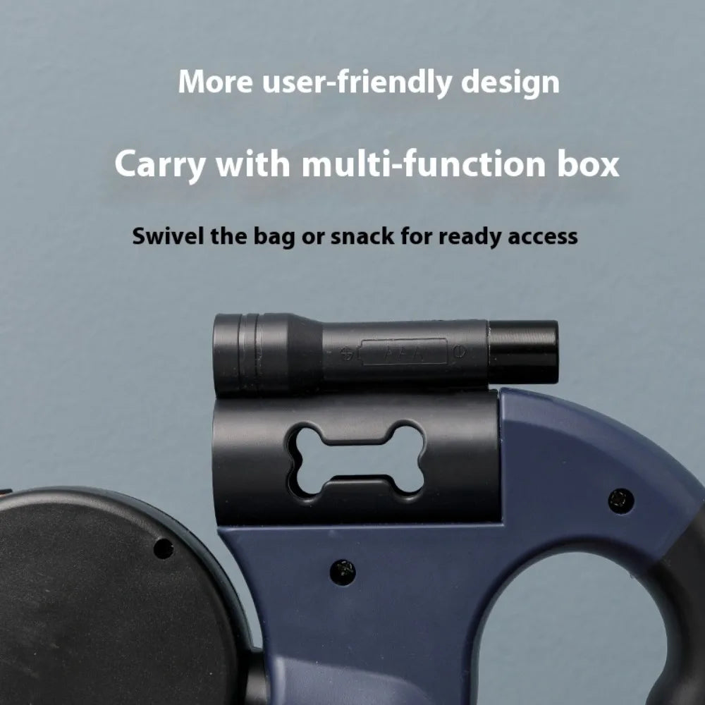 Retractable Dog Leash with Poop Bag Holder, Tangle Free.