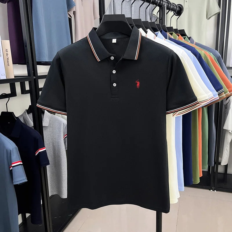 Men’s Classic Polo Shirt, Casual Slim Fit Cotton Tee.