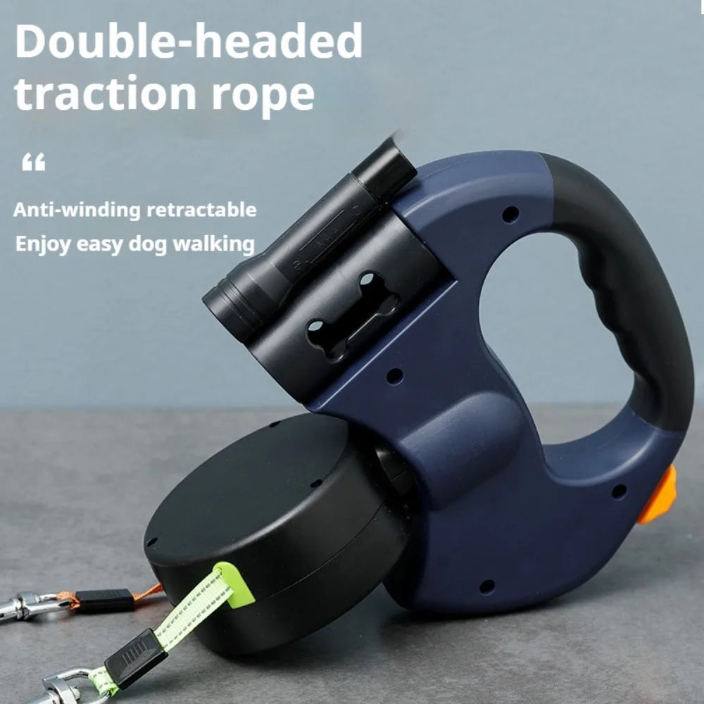 Retractable Dog Leash with Poop Bag Holder, Tangle Free.