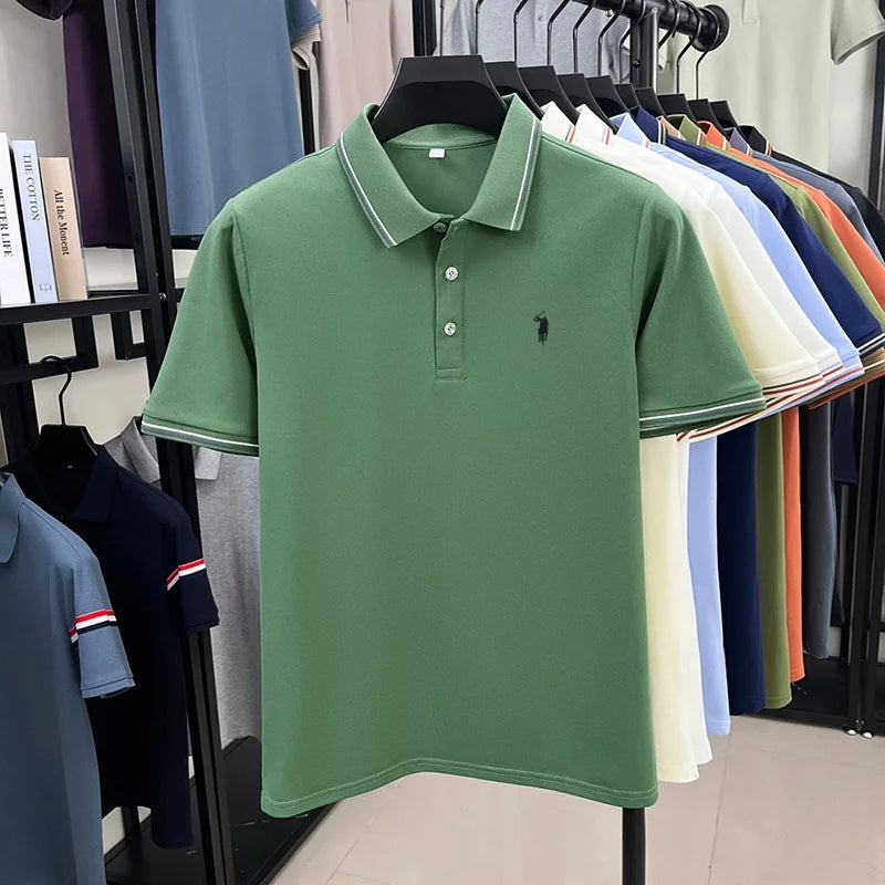 Men’s Classic Polo Shirt, Casual Slim Fit Cotton Tee.